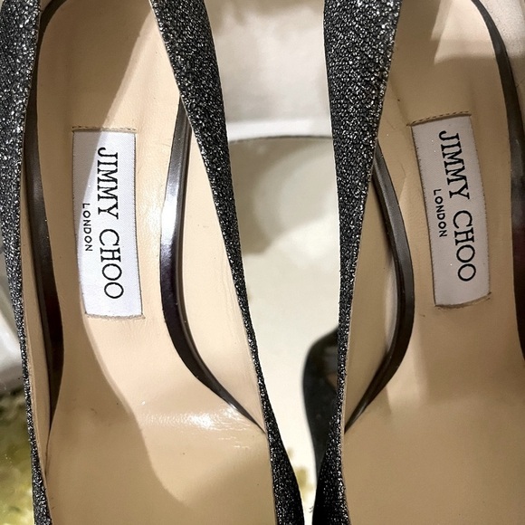 Jimmy Choo Metallic Silver Semi-Pointed Toe Stiletto Heels - Picture 8 of 16